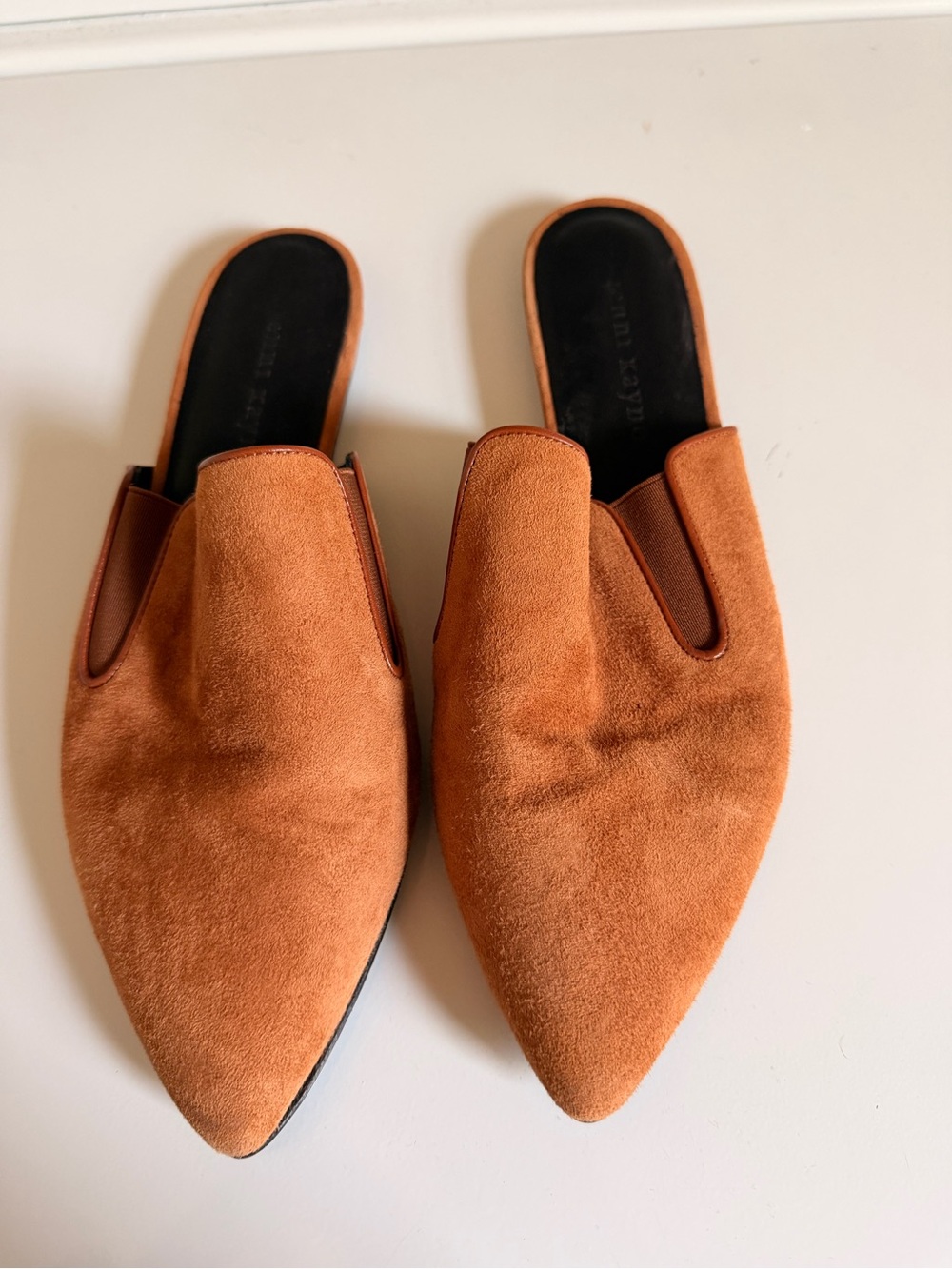 Jenni Kayne Rust Suede Pointed Toe Slip-On Flats